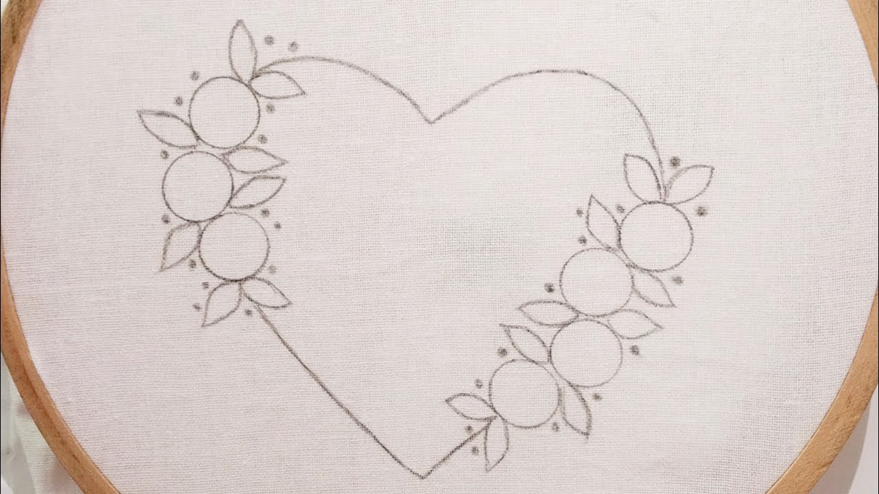 Very Easy Flower Heart Embroidery Design For Beginners | Hand Embroidery Design |