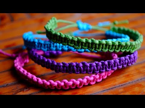 DIY Stackable Square Knot/Cobra Stitch Bracelets - YouTube