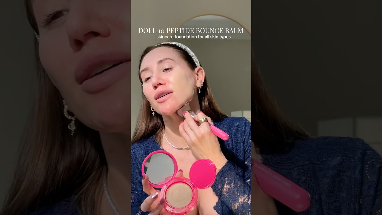 Trying the doll 10 peptide bounce ball foundation with the balm makeup brush - Love this foundation