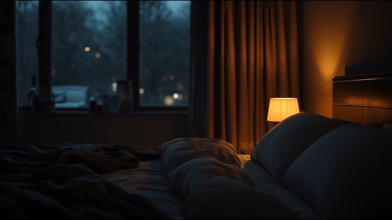 8 Hours of Rain & Warm Lamplight 🌧️💡 | Calm Night Interior for Sleep & Focus