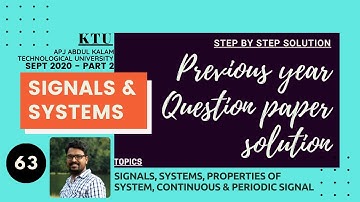 Previous year question paper sol | SEPT 2020 (part-2) | Signals,systems| Signals & Systems | Lect 63