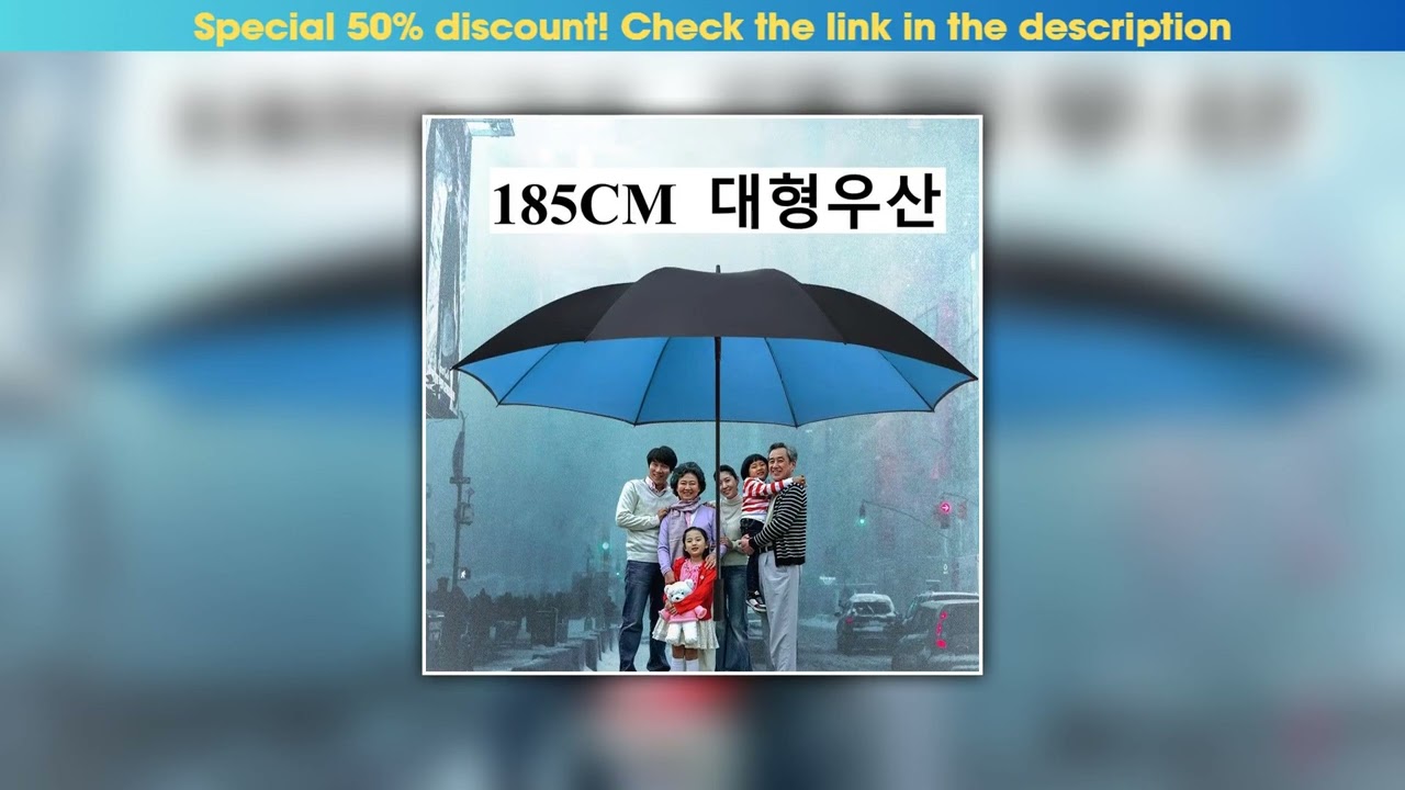 Today Only 185CM Long Handle Umbrella Ultra Large Resistant Beach Umbrella Double Layer Windproof S