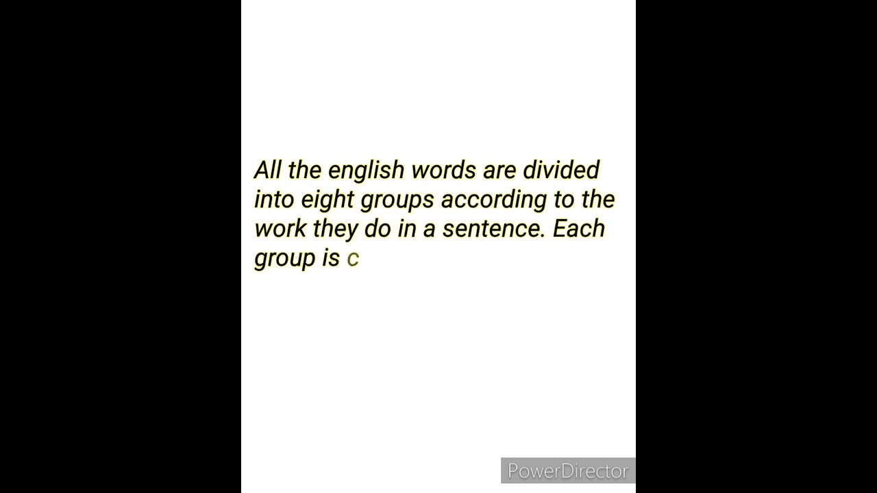 What Is Parts Of Speech YouTube