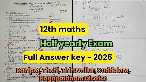 12th maths half yearly original question & Full Answer key 2025