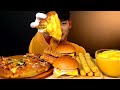 ASMR 🧀치즈피자 🍔치즈버거 치킨텐더 롱~치즈스틱치즈특집먹방~Cheese Pizza Cheese Burger Chicken Tender  Cheese Stick MukBang