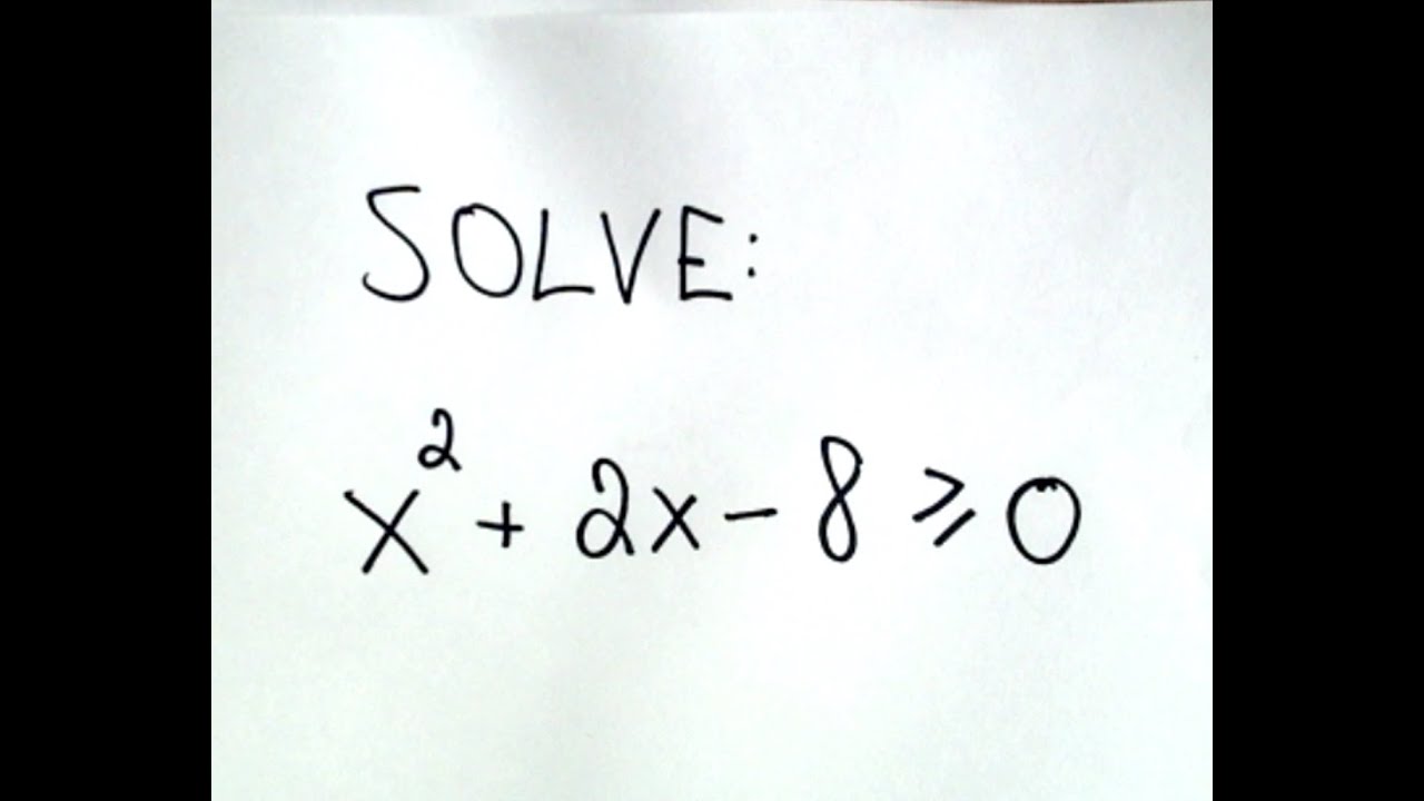 Solving Quadratic Inequalities Youtube