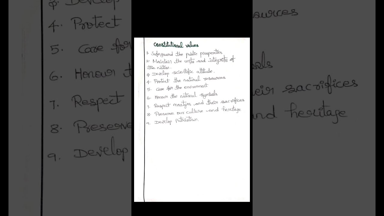 Constitutional Values are ????