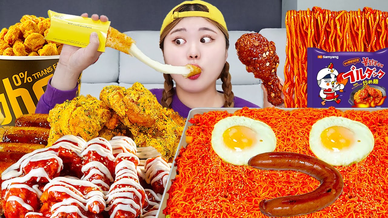 MUKBANG Bburinkle Chicken Spicy Chicken Noodles EATING SHOW by HIU 하이유