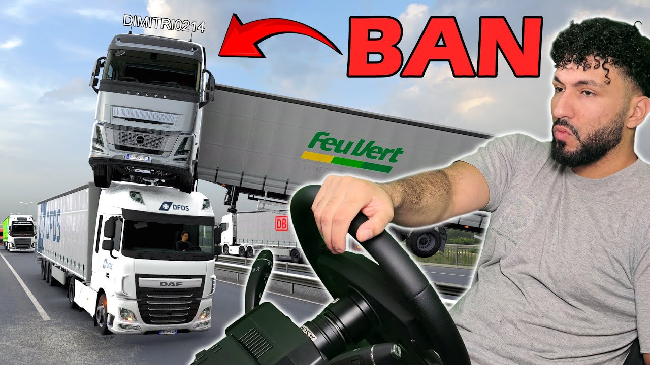 4000 JOUEURS SUR LE MEME TRAJET = Accidents, Bouchons, Trolls, Bans ! (ETS2 multi Truckers MP)
