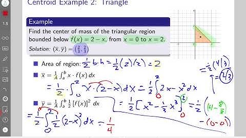Calculus II - Centroid (Center of Mass) of a Planar Region: Worked-Out Examples