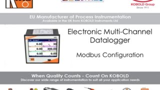 Electronic Multi-Channel Datalogger - Modbus Configuration