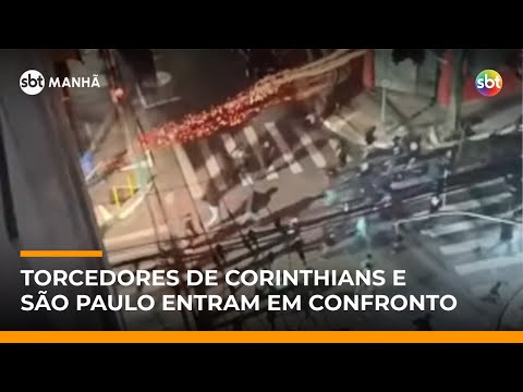 Video torcedores-de-corinthians-e-sao-paulo-entram-em-confronto-apos-classico-sbt-manha