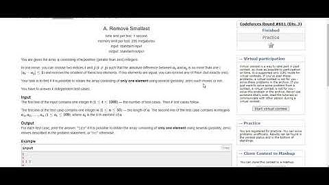 A. Remove Smallest | Codeforces Round #661 (Div  3) | Priority Queue |  Maths