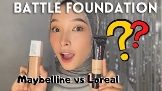 PERANG FOUNDATION LOREAL INFALLIBE 24H MATTE COVER VS MAKEOVER POWERSTAY LIQUID FOUNDATION