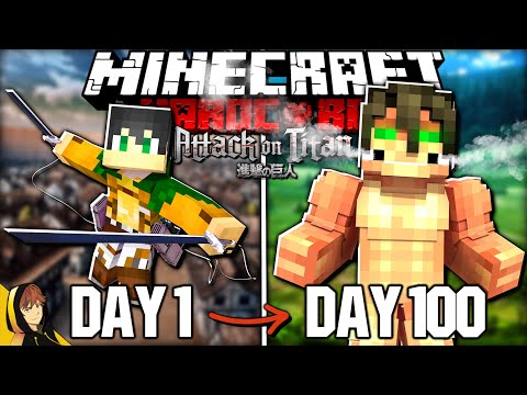 I Attempt to Survive 100 Days in Attack on Titan in Hardcore Minecraft... Here's What Happened!