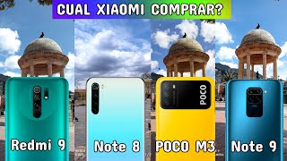 Xiaomi REDMI 9 vs NOTE 8 vs POCO M3 vs NOTE 9 ️¿Cuál Xiaomi GAMA MEDIA BAJA debería Comprar?️️