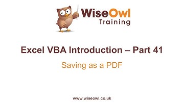 Excel VBA Introduction Part 41 - Saving as a PDF