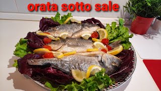 orata sotto sale السمك الدنيس المملح بالطريقة الايطالية ??