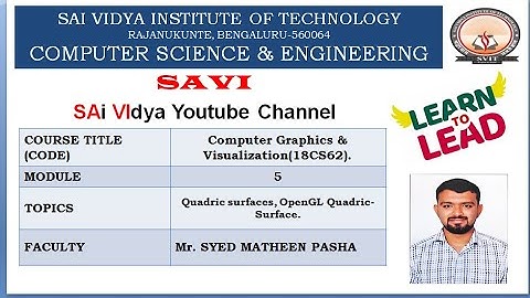MODULE 5- Quadric surfaces, OpenGL Quadric-Surface functions.