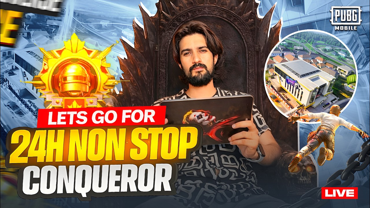 24 HOURS NON STOP STREAM | CONQUEROR PUSH | PUBG MOBILE LIVE RANK PUSH ...