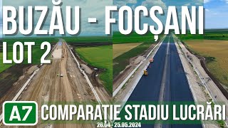 A7 | Buzau-Focsani lot 2 | Comparatie stadiu lucrari 26.04 - 25.05.2024 || Raducu P Drum