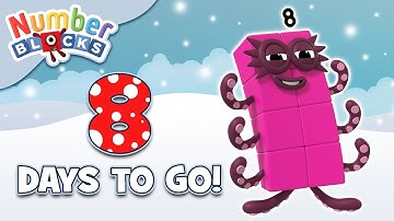 @Numberblocks- Countdown to #Christmas: 8 DAYS! | Learn to Count | Happy Holidays!