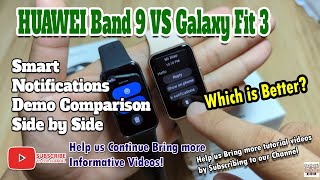 HUAWEI Band 9 VS Galaxy Fit 3 Smart Notifications Demo - Messenger, SMS