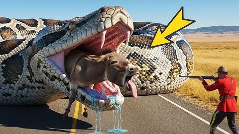Brave heroes save a loyal, poor donkey from a ferocious giant python’s attack