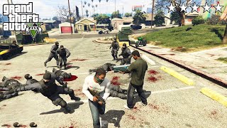 GTA 5 - Franklin and Lamar's FIVE STAR COP BATTLE At The VAGOS HOOD!