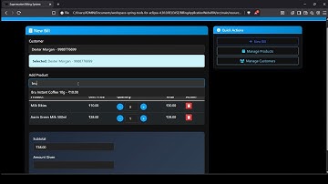 Supermarket Billing Web Application | Java Spring Boot + HTML/CSS/JavaScript - PREVIEW