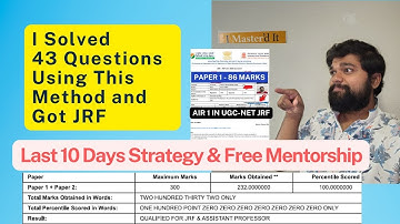 Last 10 days Strategy for UGC NET JRF Exam | Syllabus Breakdown + Paper 1 Tips | Free Mentorship