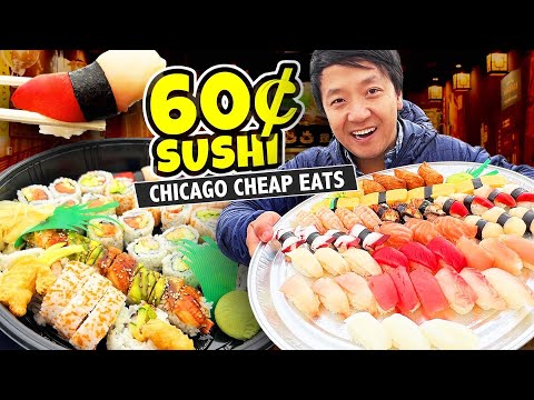 $.60 SUSHI! Best CHEAP EATS & HIDDEN GEMS in Chicago