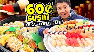 $.60 SUSHI! Best CHEAP EATS & HIDDEN GEMS in Chicago