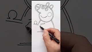 Drawing And Coloring,Peppa Pig Rides A Bike