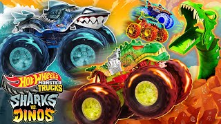 Hot Wheels Monster Trucks Tiburones Vs Dinosaurios Especial De 45 Minutos