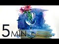 [Eng sub] 5min Easy Watercolor | Clear Glass Painting