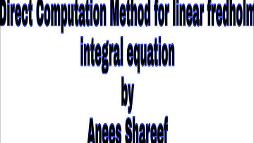 Solution of fredholm integral equation by direct computation method