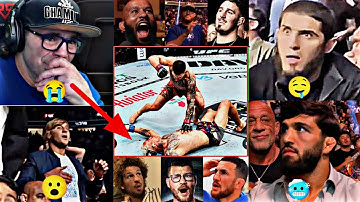 UFC fighters REACTIONS to Ilia Topuria KNOCKED OUT Charles Oliveira 🥶