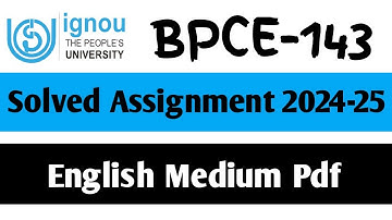 BPCE-143 Solved Assignment 2024-25 || BPCE-143 Solved Assignment in English || BPCE-143