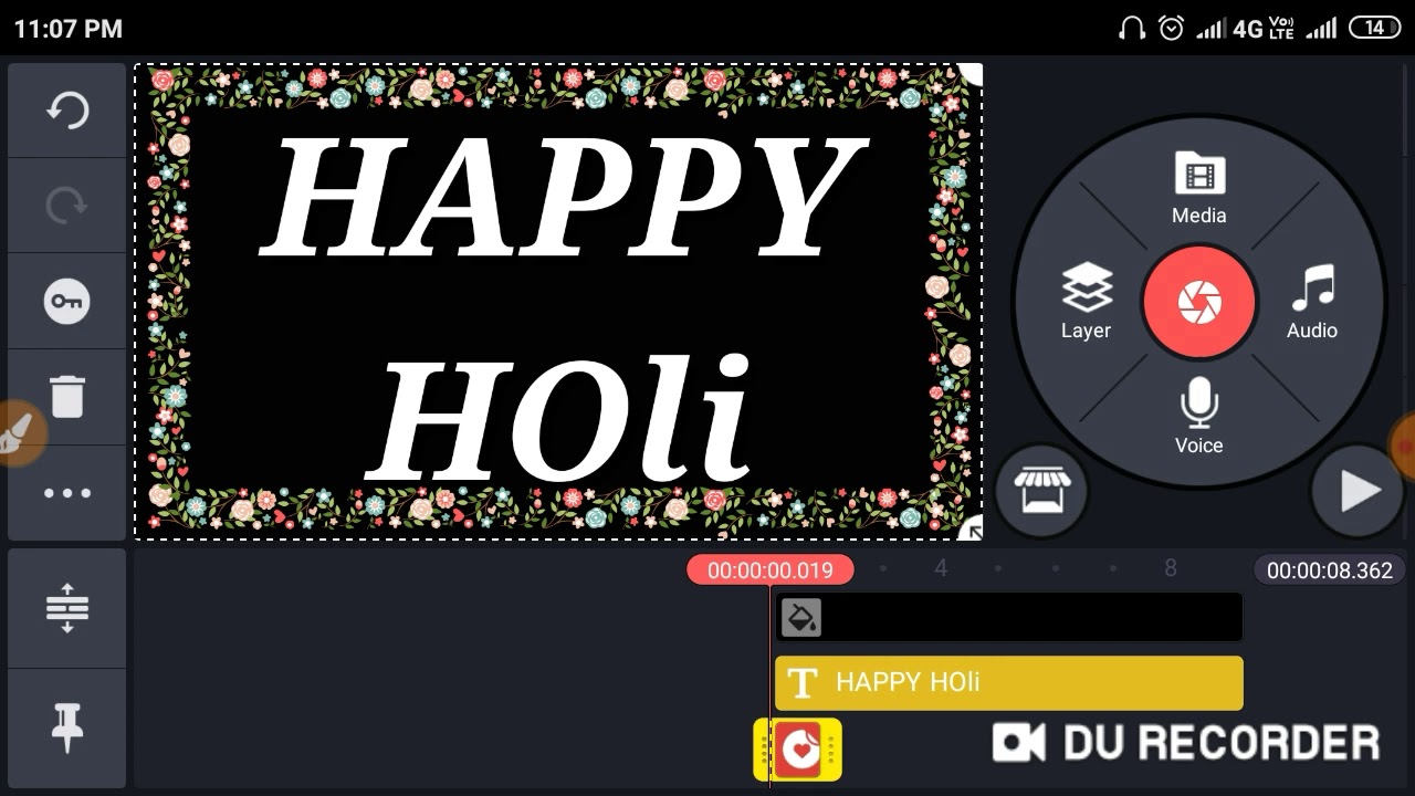Happy holi Text Editing in Mobile Kinemaster Tutorial video Cool