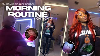 My Realistic Highschool Morning Routine| chit chat grwm, hygiene, outfit, senior year
