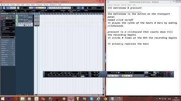 CUBASE TUTORIAL English step by step 13 metronome and precount