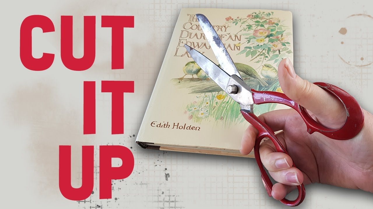 Cutting up Edith Holden Part 1 of 5 recycle a book cover for a junk journal