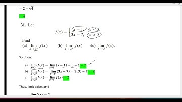 Calculus 1 Ex # 1.2 Q # 31-32 Limits and Continuity