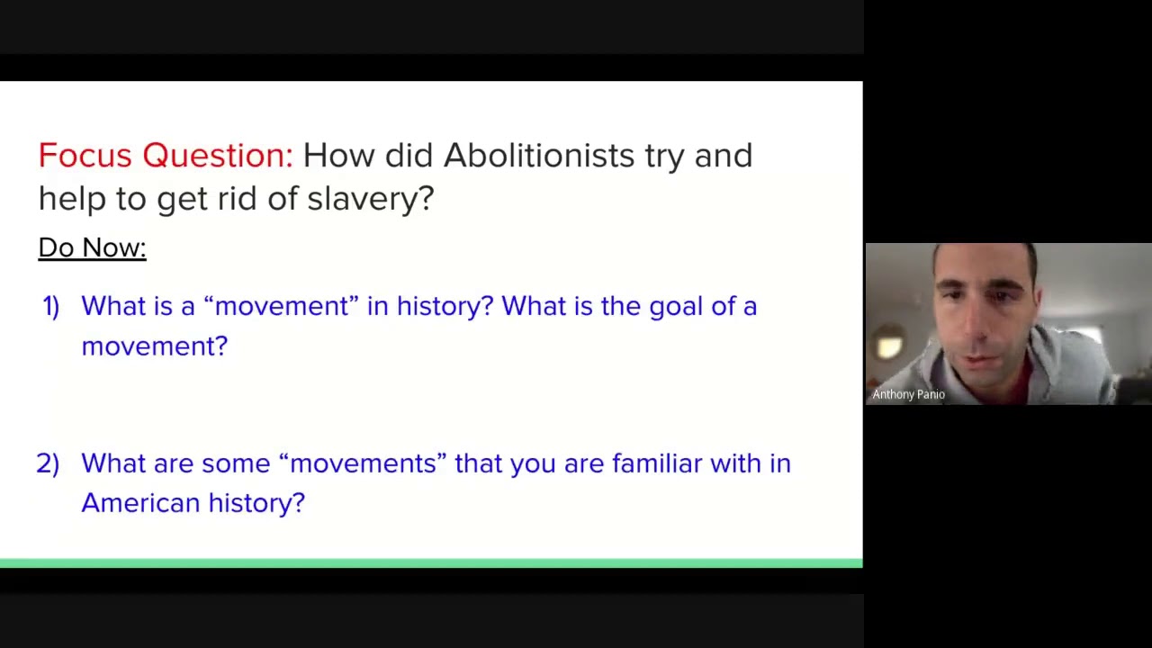 Lesson 14 Regents: Abolitionist Movement
