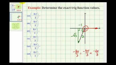 Examples:  Determine Exact Trig Function Values With the Angle in Radians Using Reference Triangles