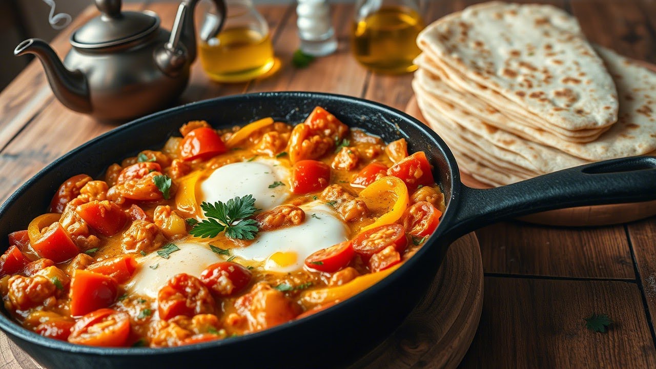 Турецкий завтрак мечты: пикантный Менемен с Перцами и Зеленью