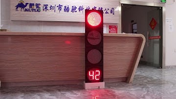 Four aspects mixed traffic lights with countdown timer