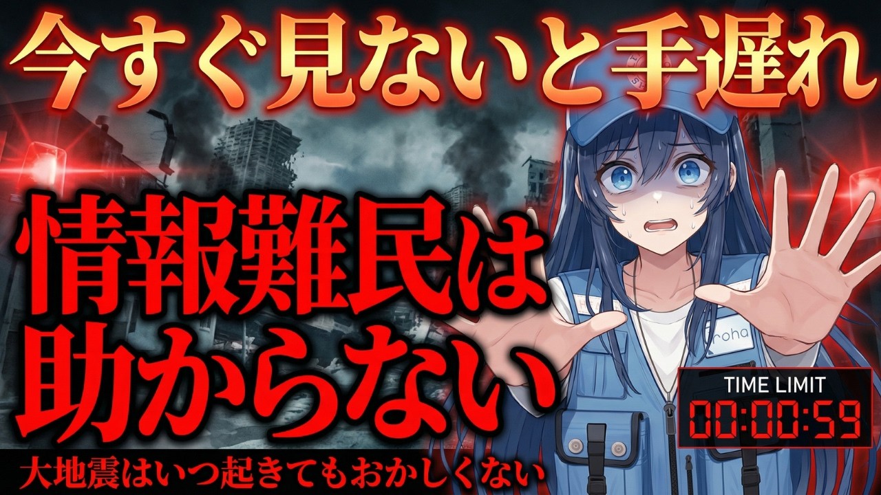 【緊急警告】見ないと手遅れになる|情報難民は助からない現実|大地震はいつ起きてもおかしくない|スマホ圏外で生存困難【健康防災備蓄】