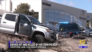 Coroner identifies man allegedly struck and killed by his own vehicle in Colorado Springs